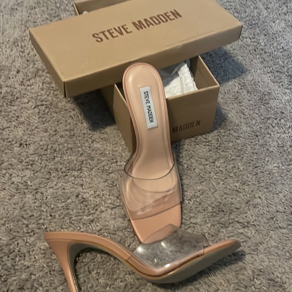 Brand new never been worn Steve Madden clear slip on heels - Picture 2 of 7